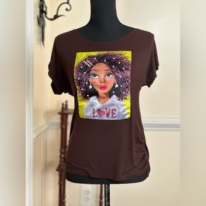 Casual Scoop Neck Graphic Tee